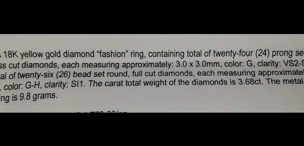 Lady's 18K Yellow Gold diamond ring - Picture 5 of 5